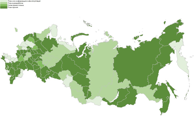 Рисунок 1. Степень готовности планов по адаптации.